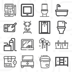 Sticker - 16 pack of shelf  lineal web icons set