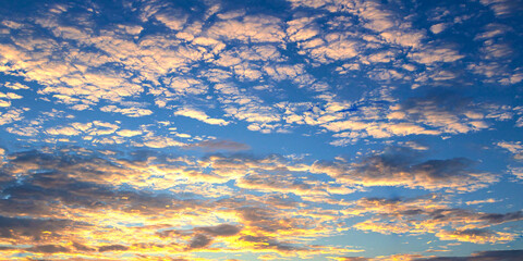 Wall Mural - world environment day concept: sky and clouds autumn sunset background