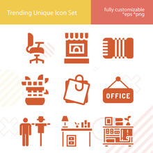 Simple Set Of Bureau Related Filled Icons.