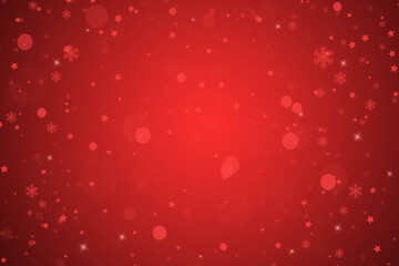 Wall Mural - Snow red background. Christmas snowy winter design. White falling snowflakes, abstract landscape. Cold weather effect.
