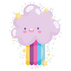 Sticker - weather cute cloud and rainbow stars forescast