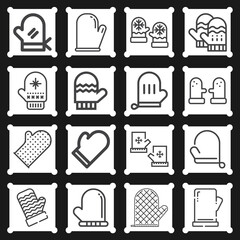 Wall Mural - 16 pack of departments  lineal web icons set