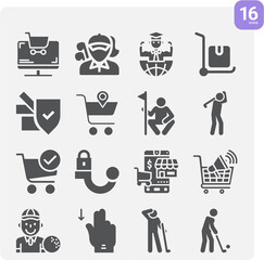  Simple set of haul related filled icons.