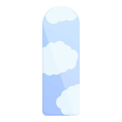 Poster - Bookmark with clouds icon. Cartoon of bookmark with clouds vector icon for web design isolated on white background