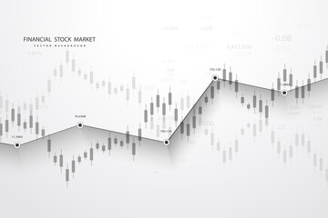 Wall Mural - Stock market graph or forex trading chart for business and financial concepts and reports. Stock market data. Trend of graph. Vector illustration