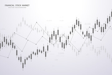 Wall Mural - Stock market graph or forex trading chart for business and financial concepts and reports. Stock market data. Trend of graph. Vector illustration