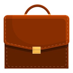 Poster - Businessman briefcase icon. Cartoon of businessman briefcase vector icon for web design isolated on white background