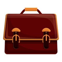 Poster - Fashion briefcase icon. Cartoon of fashion briefcase vector icon for web design isolated on white background