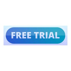 Poster - Free trial button icon. Cartoon of free trial button vector icon for web design isolated on white background