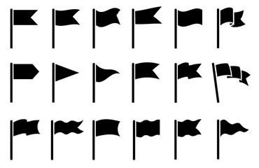Poster - silhouette set icon flag for decoration graphic. vector illustration