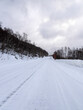 Strasse im Winter, Kvaloya, Norwegen