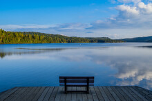 Bench With Lake View On La Mauricie National Park (Quebec)