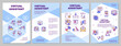 Virtual assistant brochure template. Administrative role. Remote job. Flyer, booklet, leaflet print, cover design with linear icons. Vector layouts for magazines, annual reports, advertising posters