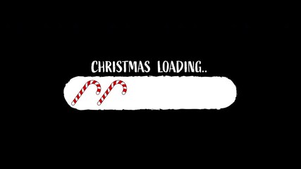Wall Mural - candy cane christmas loading bar animation, isolated on a transparent background