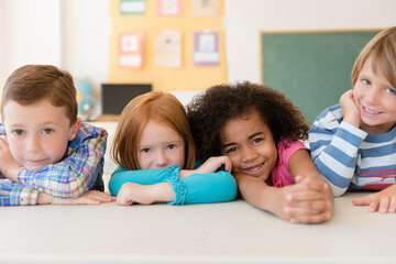 Students smiling in classroom