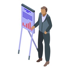 Poster - Lesson successful businessman icon. Isometric of lesson successful businessman vector icon for web design isolated on white background