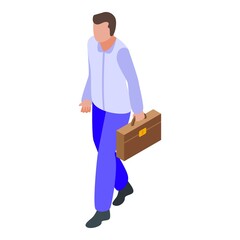 Poster - Briefcase successful businessman icon. Isometric of briefcase successful businessman vector icon for web design isolated on white background