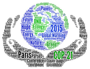 Wall Mural - COP 21 word cloud concept in Paris 2015