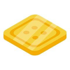 Poster - clothing repair yellow button icon. isometric of clothing repair yellow button vector icon for web d