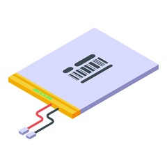 Poster - Tablet repair battery icon. Isometric of tablet repair battery vector icon for web design isolated on white background