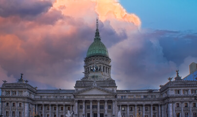 Wall Mural - National Congressional Plaza, a public park facing the Argentine Congress in Buenos Aires.