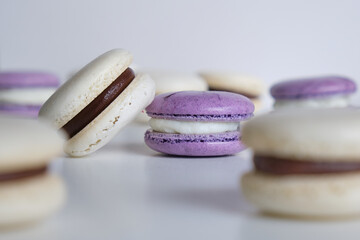 photo of pastel purple and white macaroons