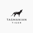 Tasmania tiger great domestic animal logo and icon design