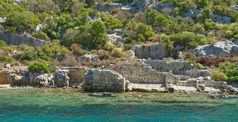  Kekova is an island that under the water preserves the ruins of 4 ancient cities,that left the water in the II century BC. in because of the earthquake