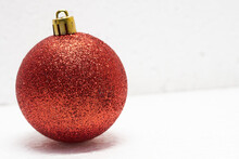 Red Sparkling Ball For Christmas Ornament