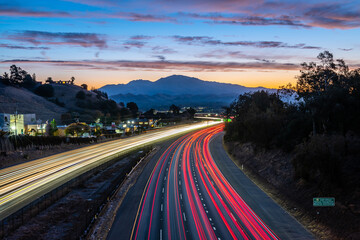 Canvas Print - Mount Diablo over Highway 24 at Dawn