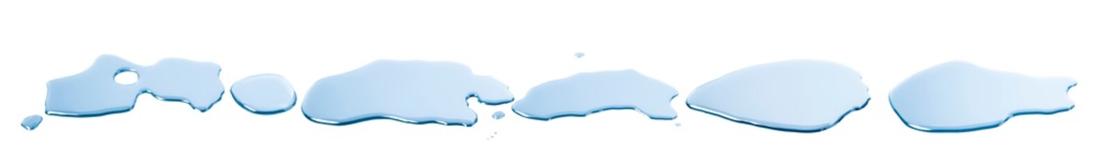 Wall Mural - real image,spilled water drop on the floor isolated on white background.