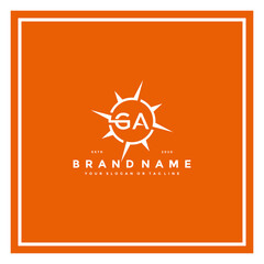 Wall Mural - letter GA compass logo design vector