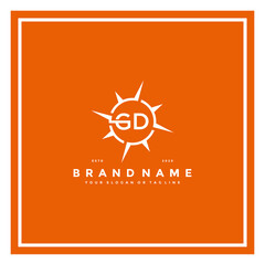 Wall Mural - letter GD compass logo design vector