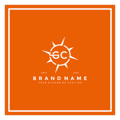 Wall Mural - letter GC compass logo design vector