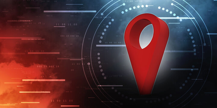 3d rendering Red map pointer