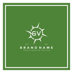 Wall Mural - letter GV compass logo design vector