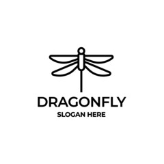 Sticker - Dragonfly Logo Design Vector isolated on white background