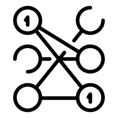 Poster - Digital network icon. Outline digital network vector icon for web design isolated on white background