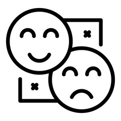 Poster - Network smiles icon. Outline network smiles vector icon for web design isolated on white background
