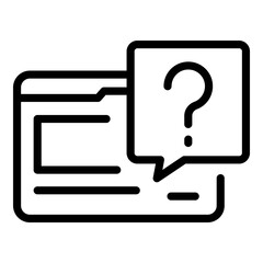 Poster - Question online icon. Outline question online vector icon for web design isolated on white background