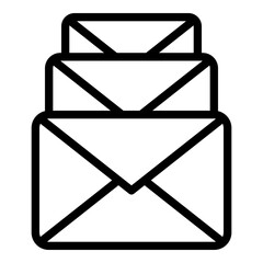 Poster - Envelope emails icon. Outline envelope emails vector icon for web design isolated on white background