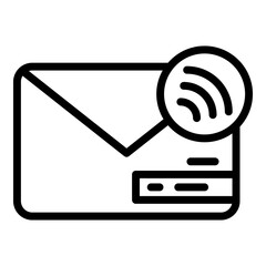 Poster - New email icon. Outline new email vector icon for web design isolated on white background