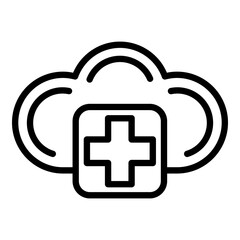Poster - Cloud pharmacy icon. Outline cloud pharmacy vector icon for web design isolated on white background