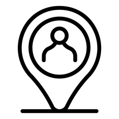 Poster - Job location icon. Outline job location vector icon for web design isolated on white background