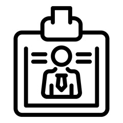 Poster - Worker badge icon. Outline worker badge vector icon for web design isolated on white background