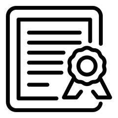 Poster - Work certificate icon. Outline work certificate vector icon for web design isolated on white background