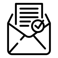 Poster - approved email icon. outline approved email vector icon for web design isolated on white background