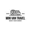 © fahmi - Mini Van Travel Logo illustration in vintage style. minivan vector symbol editable file