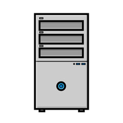 Aufkleber - illustration of white flat icon simple modern digital digital system unit of stationary computer isolated on white background. Concept: computer digital technologies