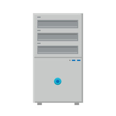 Poster - illustration of white flat icon simple modern digital digital system unit of stationary computer isolated on white background